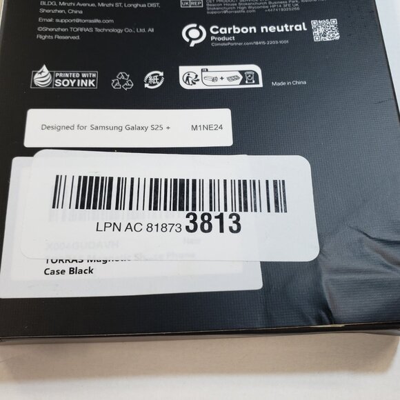 Torras for Samsung Galaxy S25+ Case (Plus Version) Black Transparent Shockproof - Picture 2 of 9